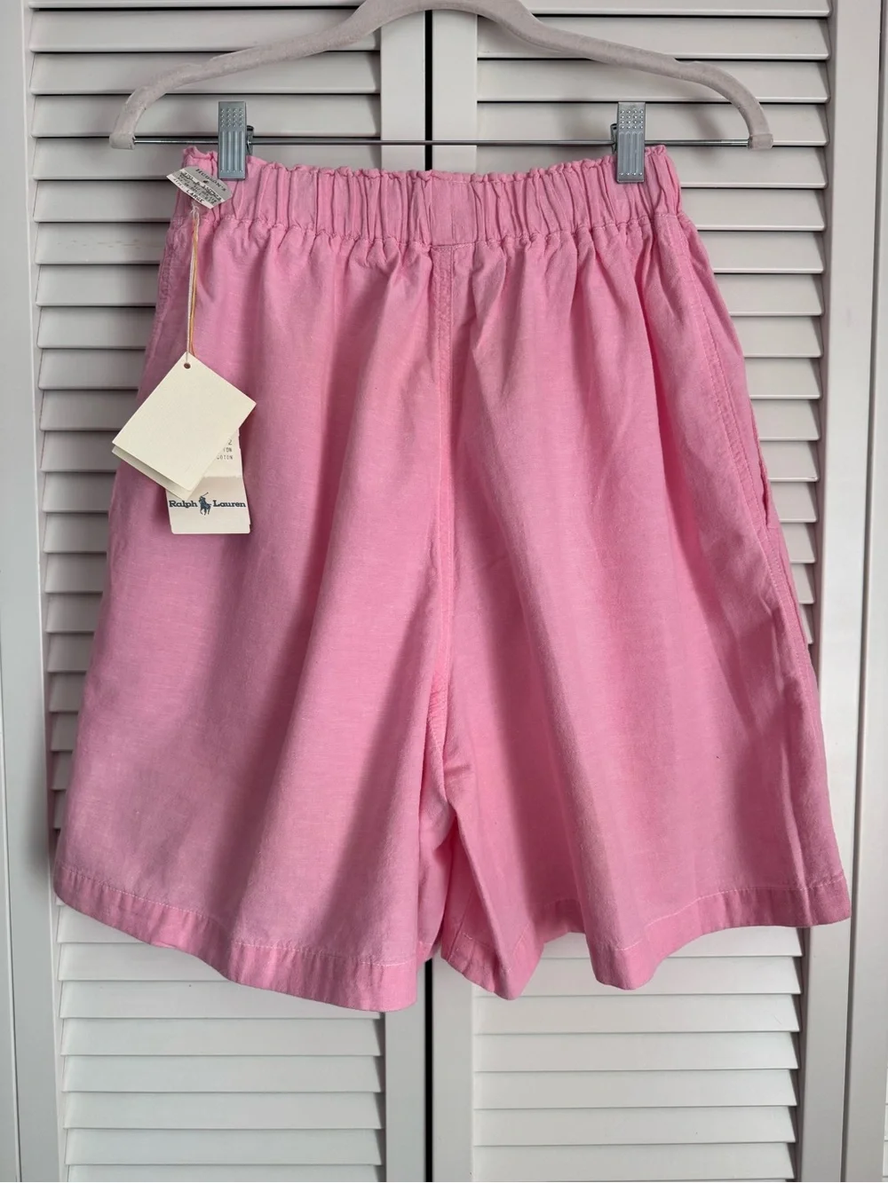 Ralph Lauren Vintage High Waist Pink Shorts Pull On Relaxed Wide Leg M/L NWT